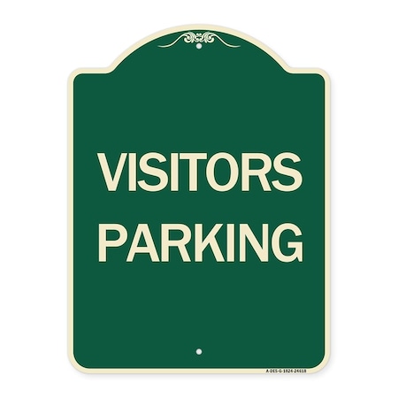 Designer Series Visitors Parking, Green & Tan Heavy-Gauge Aluminum Architectural Sign